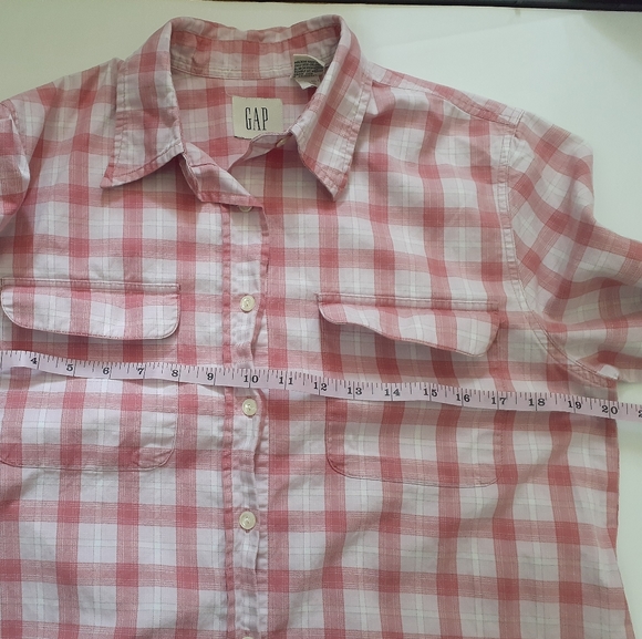 Gap Button Down Pink Shirt Size Small Top Long Sleeved Plaid Cotton - Picture 4 of 7